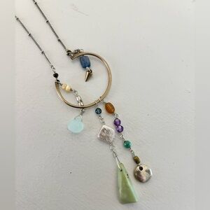 Ecclectic long Multi-Color Pendant Necklace